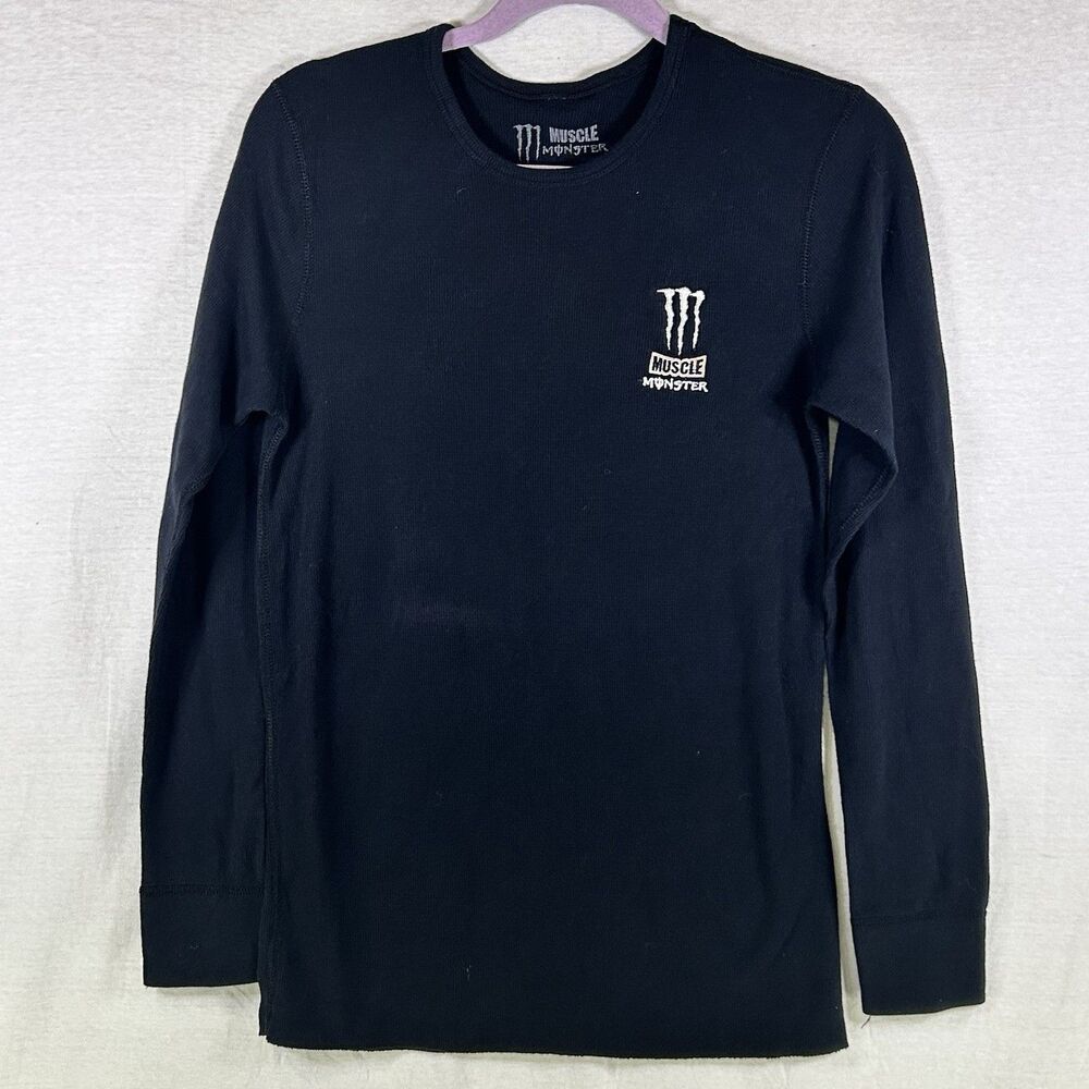 Monster Muscle Energy Black Ribbed Long sleeve Shirt Men’s Medium